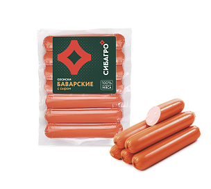 СОСИСКИ БАВАРСКИЕ С СЫРОМ, 420г